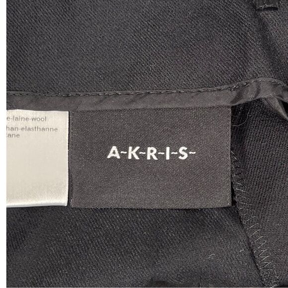 Akris Black Stretch Wool Straight Leg Mid Rise Trouser Dress Pants Womens Size 4 - Picture 4 of 8